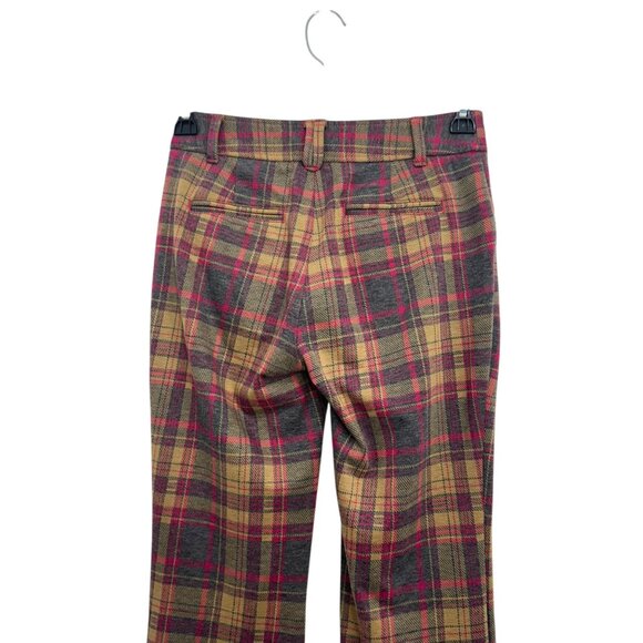 Anthropologie Plaid Flared The Essential Trousers Womens Size US 0 - Picture 9 of 12